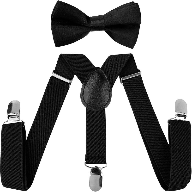 SEVENHEAD Store Child Kids Suspenders Bowtie Set Adjustable Elastic Y-Back Design with Strong Metal Clips for Boys and Girls - Image 1
